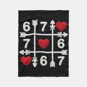 Tic Tac Toe 67 Valentijnsdag Koppel Harten Zes Zev Fleece Deken