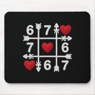 Tic Tac Toe 67 Valentijnsdag Koppel Harten Zes Zev Muismat