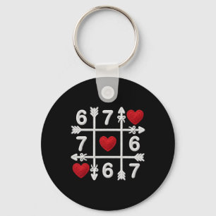 Tic Tac Toe 67 Valentijnsdag Koppel Harten Zes Zev Sleutelhanger