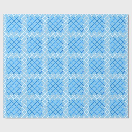Tic Tac Toe (blauw) Pattern Cadeaupapier (Vlak)