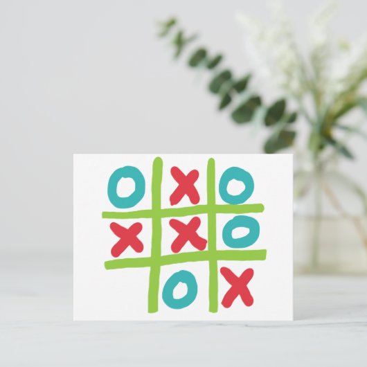 Tic-tac-toe Briefkaart (Staand voorkant)