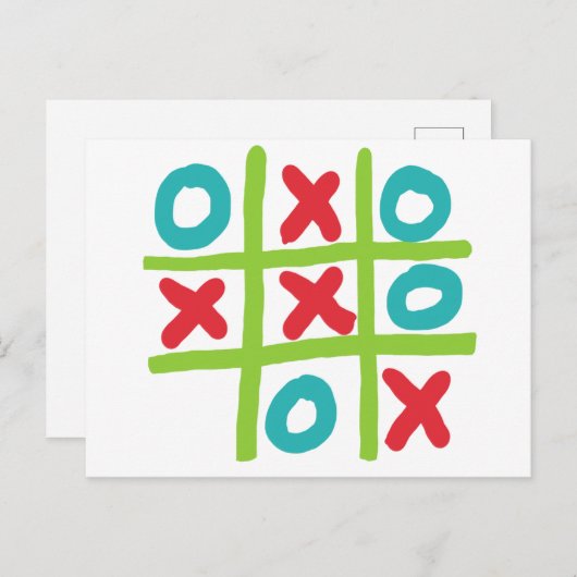 Tic-tac-toe Briefkaart (Voorkant / Achterkant)