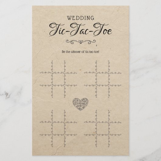 Tic-Tac-Toe Decoratief Tafel Rustic (Voorkant)