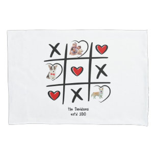 Tic-Tac-Toe Familiekussen Met Foto'S Kussensloop