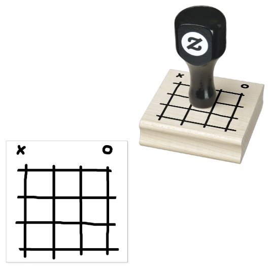 Tic Tac Toe Game versie 1 Rubberstempel (Gestempeld)