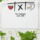 Tic-Tac-Toe gepersonaliseerde foto Theedoek (Gevouwen)