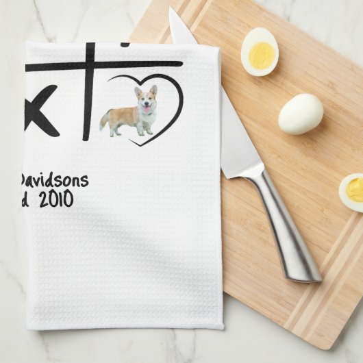 Tic-Tac-Toe gepersonaliseerde foto Theedoek (Quarter Fold)