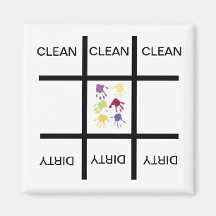Tic Tac Toe Hands Clean Dirty Dishwasmachine Magne Magneet