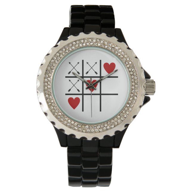 Tic Tac Toe Heart Horloge (Voorkant)