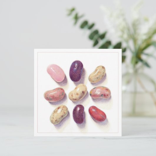 TIC TAC TOE JELLY BEANS 5.25" Vierkante Platte Kaa Kaart (Staand voorkant)