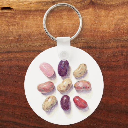 TIC TAC TOE JELLY BEANS Aluminium Round Sleutelhan Sleutelhanger (Achterkant)