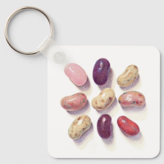 TIC TAC TOE JELLY BEANS Aluminium Square Sleutelha Sleutelhanger (Voorkant)