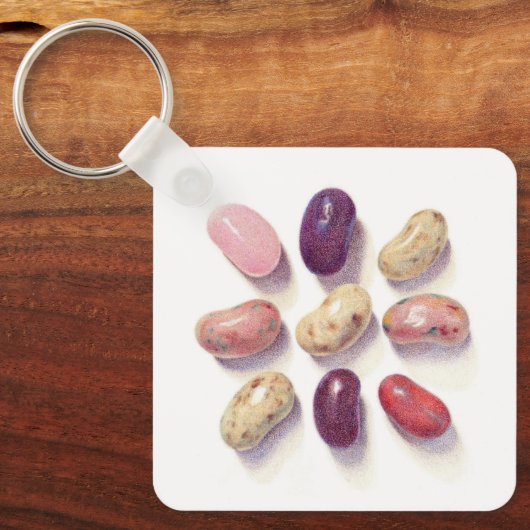 TIC TAC TOE JELLY BEANS Aluminium Square Sleutelha Sleutelhanger (Voorkant)