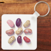 TIC TAC TOE JELLY BEANS Aluminium Square Sleutelha Sleutelhanger (Achterkant)