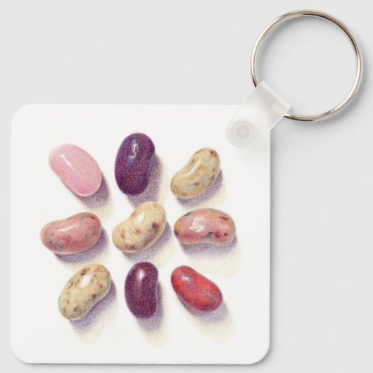 TIC TAC TOE JELLY BEANS Aluminium Square Sleutelha Sleutelhanger (Achterkant)