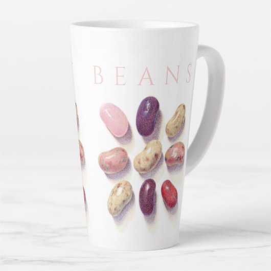 TIC TAC TOE JELLY BEANS Grote Latte Mok + Tekst (Rechterhoek)