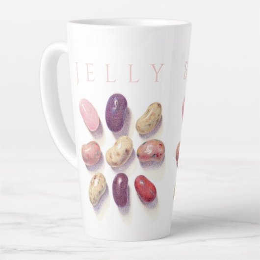 TIC TAC TOE JELLY BEANS Grote Latte Mok + Tekst (Linkerhoek)