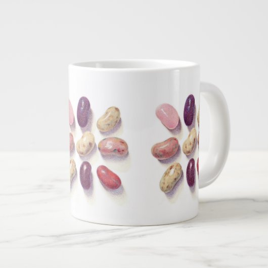 TIC TAC TOE JELLY BEANS Grote Witte Mok (Voorkant rechts)