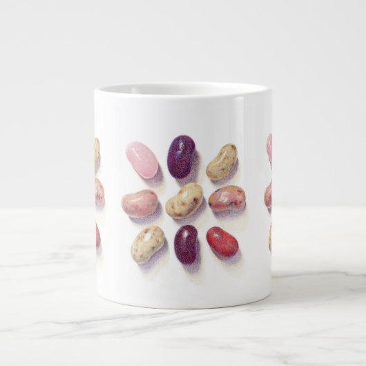 TIC TAC TOE JELLY BEANS Grote Witte Mok (Voorkant)