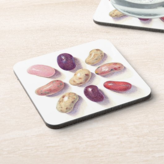 TIC TAC TOE JELLY BEANS Hard Plastic Onderzetters (Linkerzijde)