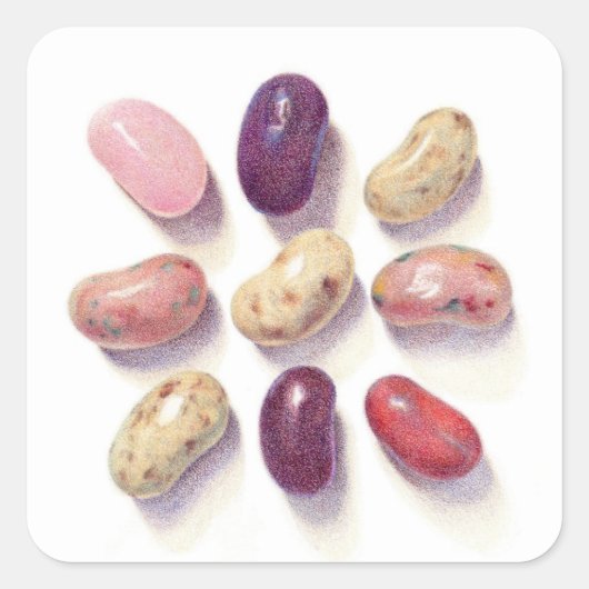 TIC TAC TOE JELLY BEANS Small Square Stickers (Voorkant)