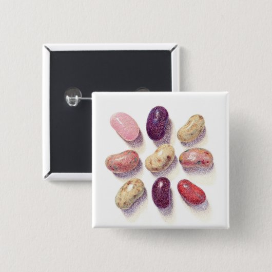 TIC TAC TOE JELLY BEANS Square Button (Voorkant /achterkant)