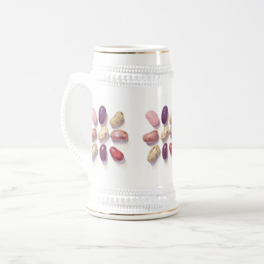 TIC TAC TOE JELLY BEANS Wit & Gouden Stein Bierpul (Voorkant links)