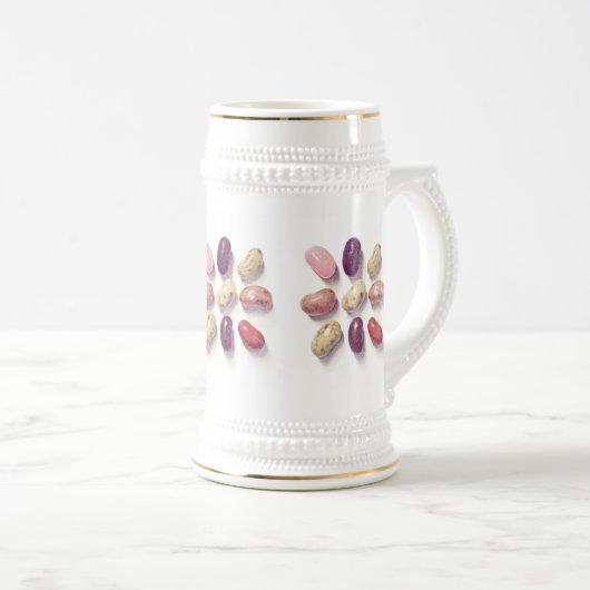 TIC TAC TOE JELLY BEANS Wit & Gouden Stein Bierpul (Voorkant rechts)