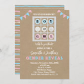 Tic Tac Toe Jongen of Meisje Geslacht Onthullen Kaart (Voorkant / Achterkant)