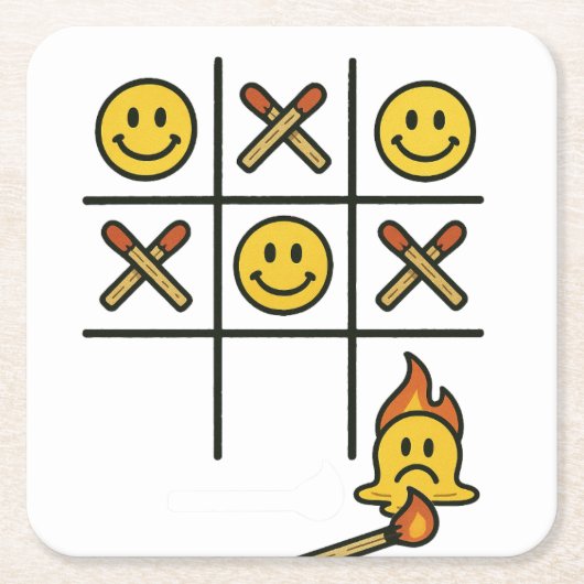 Tic Tac Toe Kartonnen Onderzetters (Voorkant)