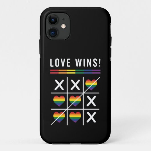 Tic Tac Toe Liefde Wint LGBTQ Gay Pride Case-Mate iPhone Case (Achterkant)