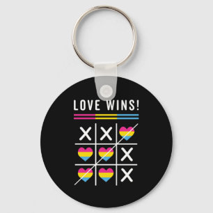 Tic Tac Toe Liefde Wint LGBTQ Panseksuele Trots Sleutelhanger