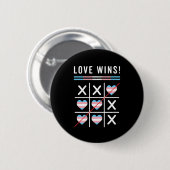 Tic Tac Toe Liefde Wint LGBTQ Transgender Pride Ronde Button 5,7 Cm (Voorkant /achterkant)