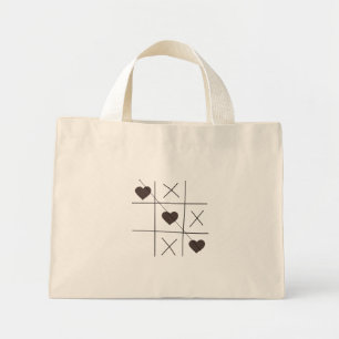 Tic-Tac-Toe Liefdeshartens Tas – Minimalistische L