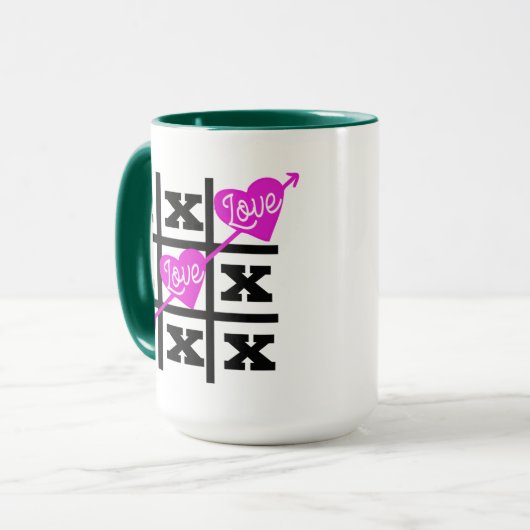 Tic Tac Toe Love Valentijnsdag Gift Idee - Grappig Mok (Voorkant links)