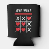 Tic Tac Toe Love Wins Birthday Valentijnsdag Blikjeskoeler (Achterkant)