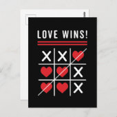 Tic Tac Toe Love Wins Birthday Valentijnsdag Briefkaart (Voorkant / Achterkant)