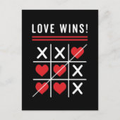 Tic Tac Toe Love Wins Birthday Valentijnsdag Briefkaart (Voorkant)