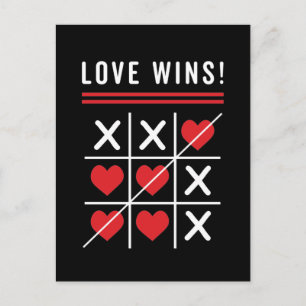 Tic Tac Toe Love Wins Birthday Valentijnsdag Briefkaart