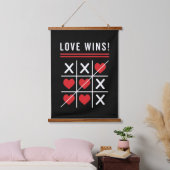 Tic Tac Toe Love Wins Birthday Valentijnsdag Hangend Wandkleed (Slaapkamer)