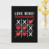 Tic Tac Toe Love Wins Birthday Valentijnsdag Kaart (Gele Bloem)