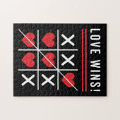 Tic Tac Toe Love Wins Birthday Valentijnsdag Legpuzzel (Horizontaal)