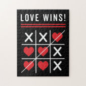 Tic Tac Toe Love Wins Birthday Valentijnsdag Legpuzzel (Verticaal)