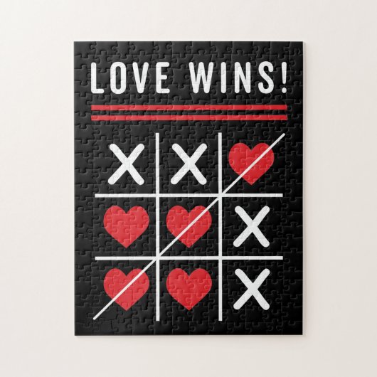Tic Tac Toe Love Wins Birthday Valentijnsdag Legpuzzel (Verticaal)