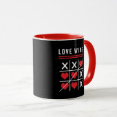 Tic Tac Toe Love Wins Birthday Valentijnsdag Mok (Voorkant rechts)