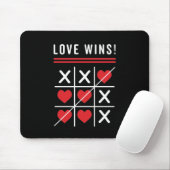 Tic Tac Toe Love Wins Birthday Valentijnsdag Muismat (Met muis)