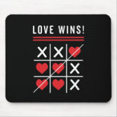 Tic Tac Toe Love Wins Birthday Valentijnsdag Muismat (Voorkant)