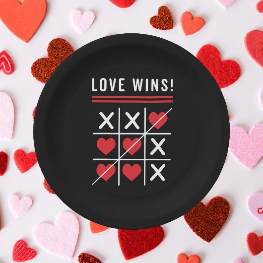 Tic Tac Toe Love Wins Birthday Valentijnsdag Papieren Bordje