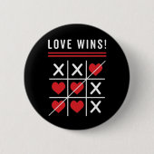 Tic Tac Toe Love Wins Birthday Valentijnsdag Ronde Button 5,7 Cm (Voorkant)