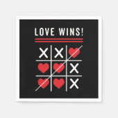 Tic Tac Toe Love Wins Birthday Valentijnsdag Servet (Voorkant)
